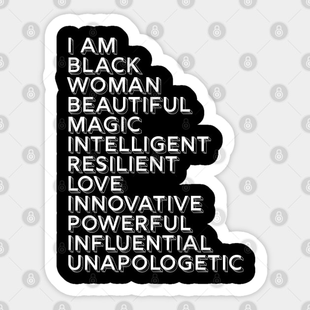 I Am A Powerful Woman, African American, Black History Sticker by UrbanLifeApparel